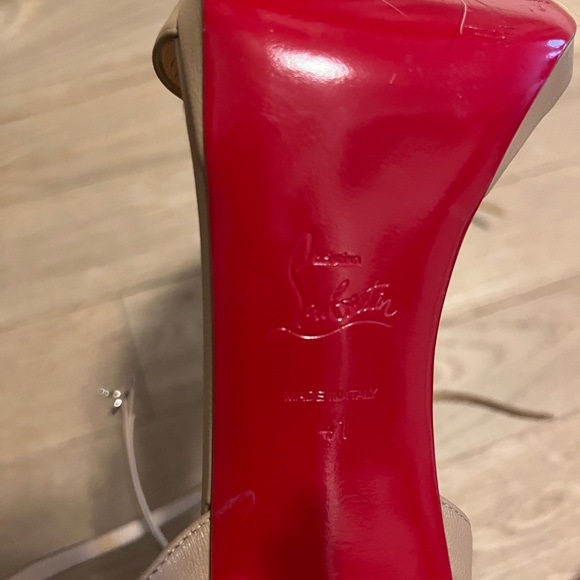 christian louboutin tan loubi queen heeled sandals size 41 - Picture 4 of 6